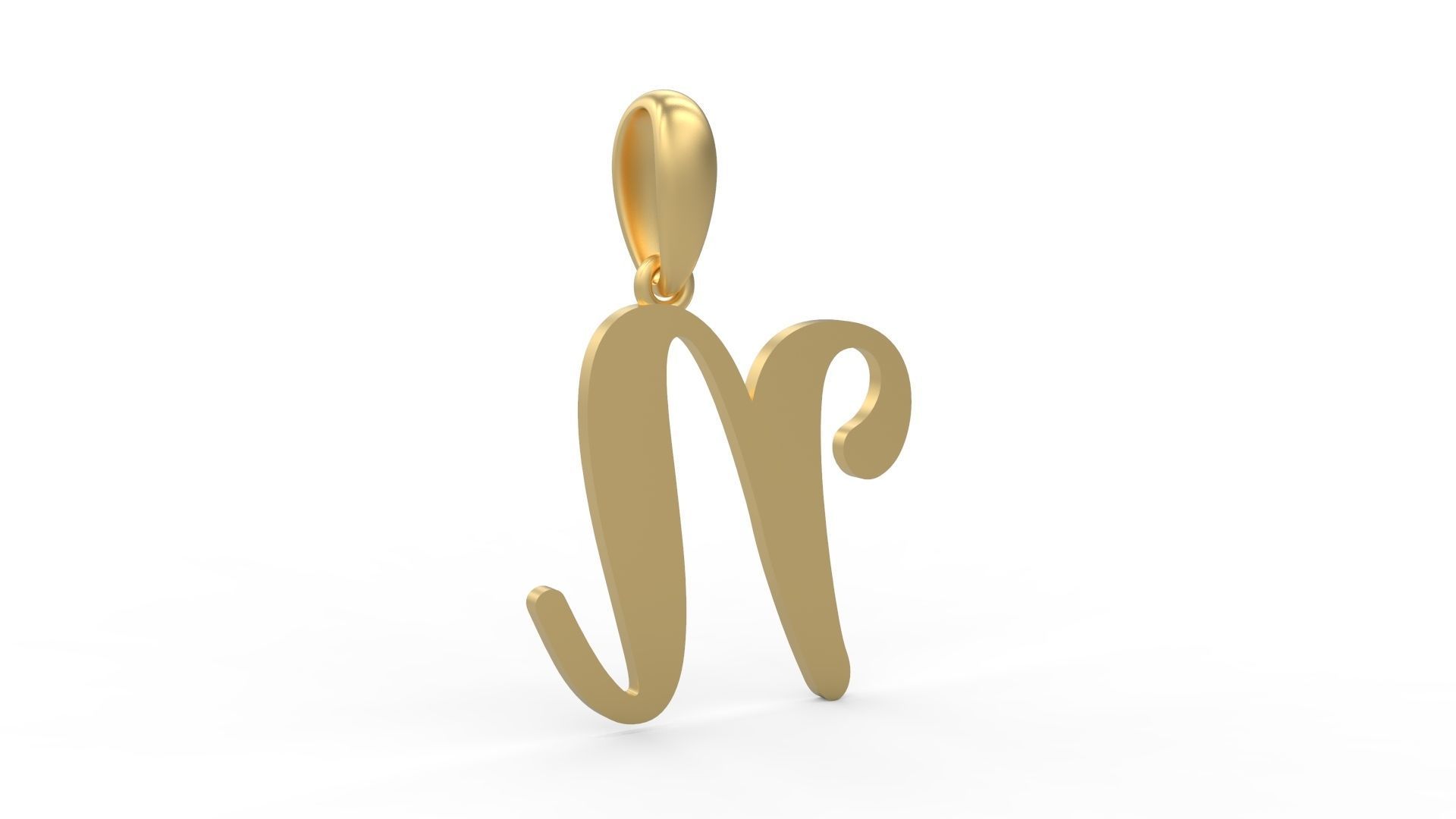 Initial Letters Pendant Glitter N 3D print model_3