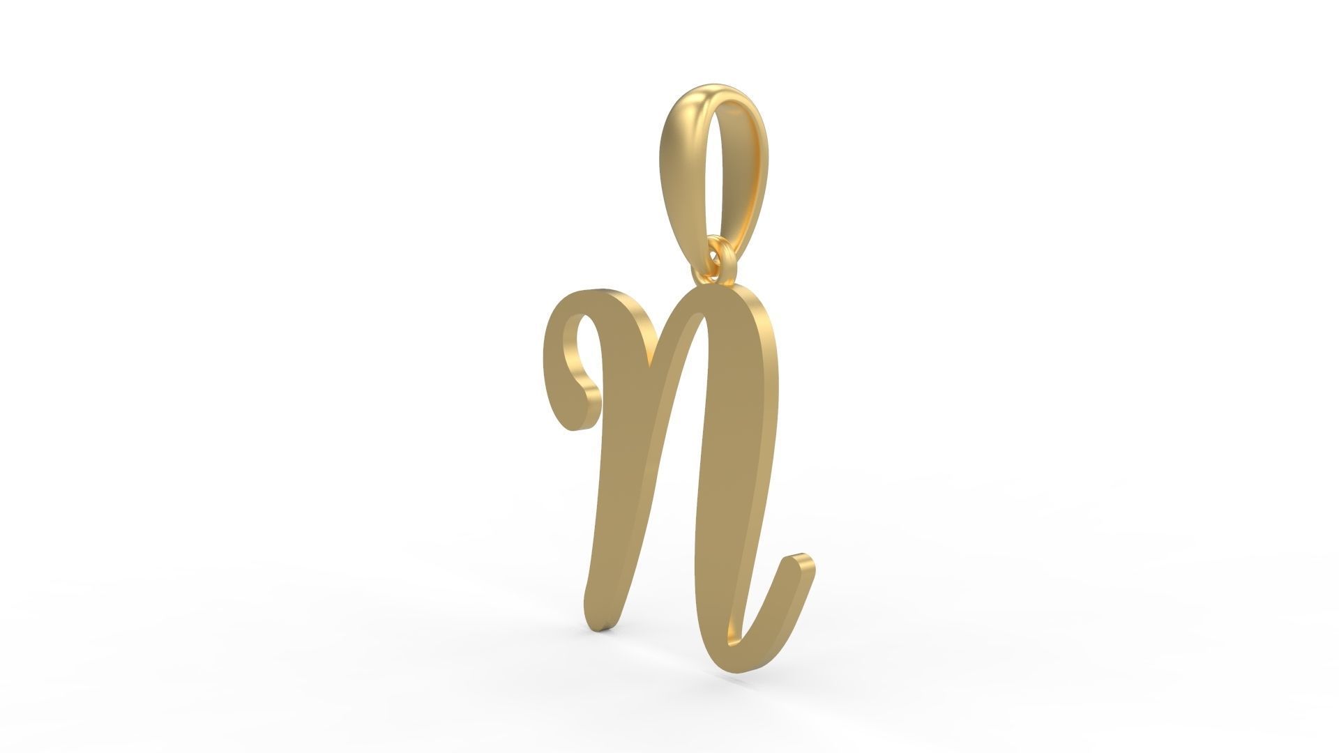 Initial Letters Pendant Glitter N 3D print model_1