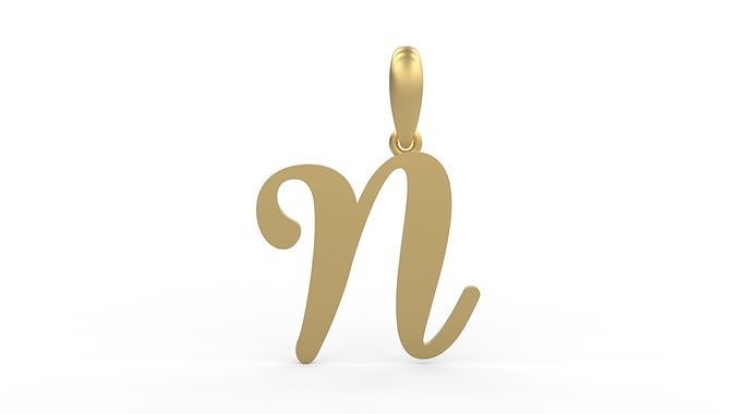 Initial Letters Pendant Glitter N 3D print model