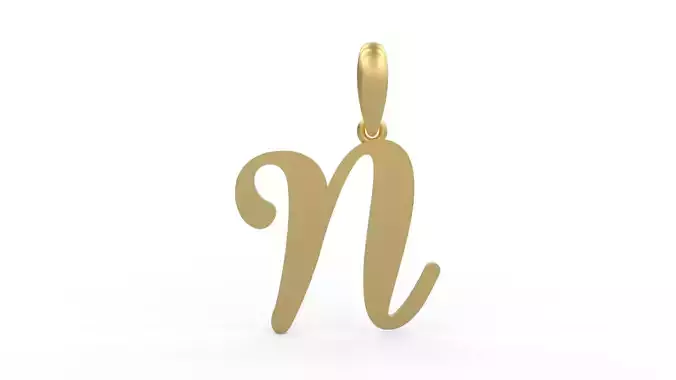 Initial Letters Pendant Glitter N 3D print model