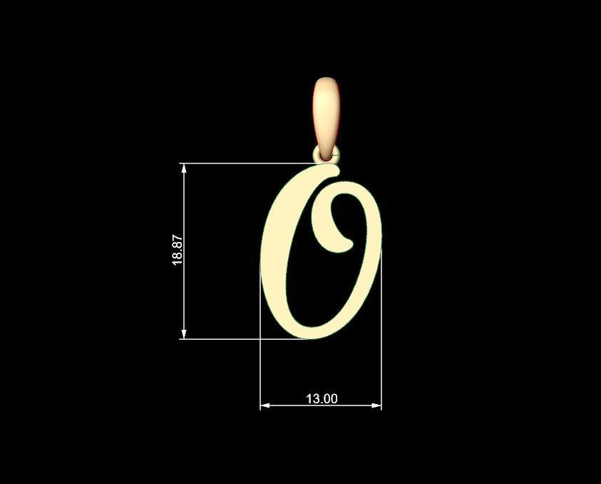 Initial Letters Pendant Glitter O 3D print model_4