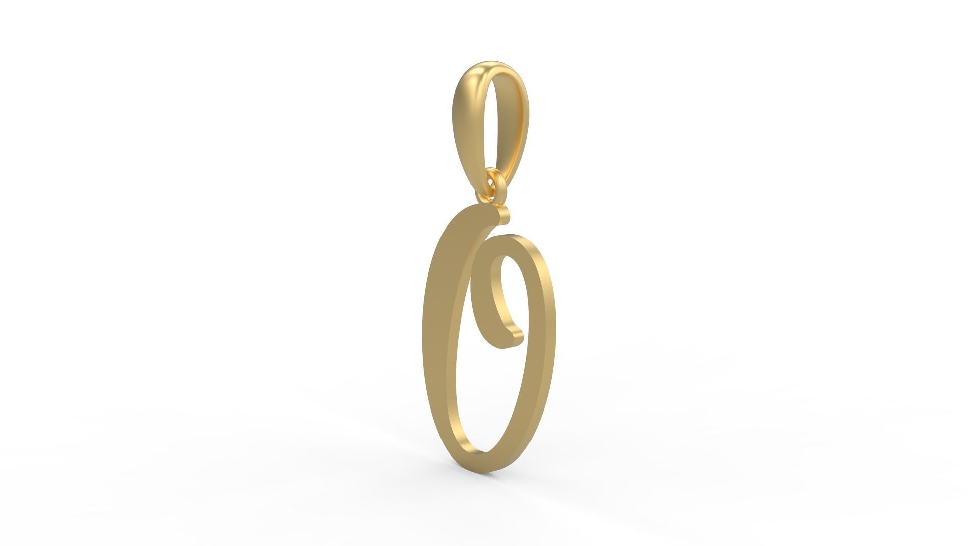 Initial Letters Pendant Glitter O 3D print model_1