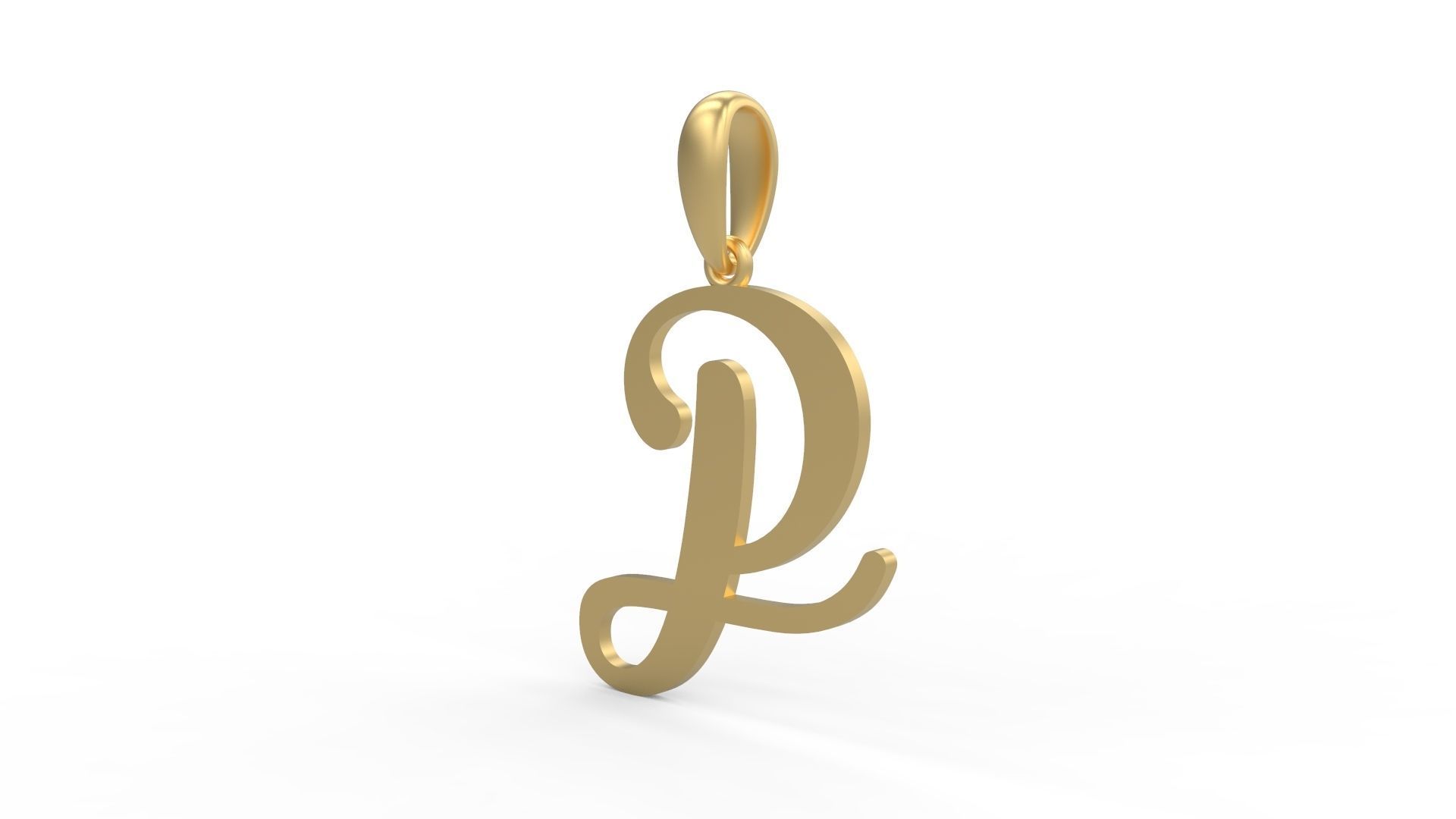 Initial Letters Pendant Glitter P 3D print model_1