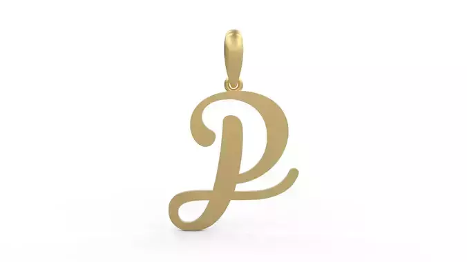 Initial Letters Pendant Glitter P 3D print model