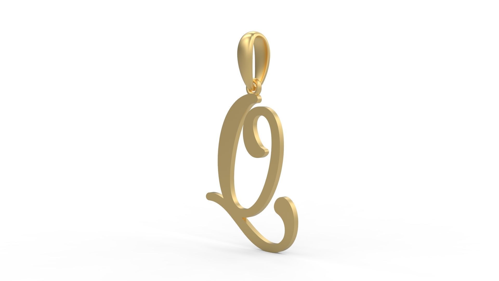 Initial Letters Pendant Glitter Q 3D print model_1