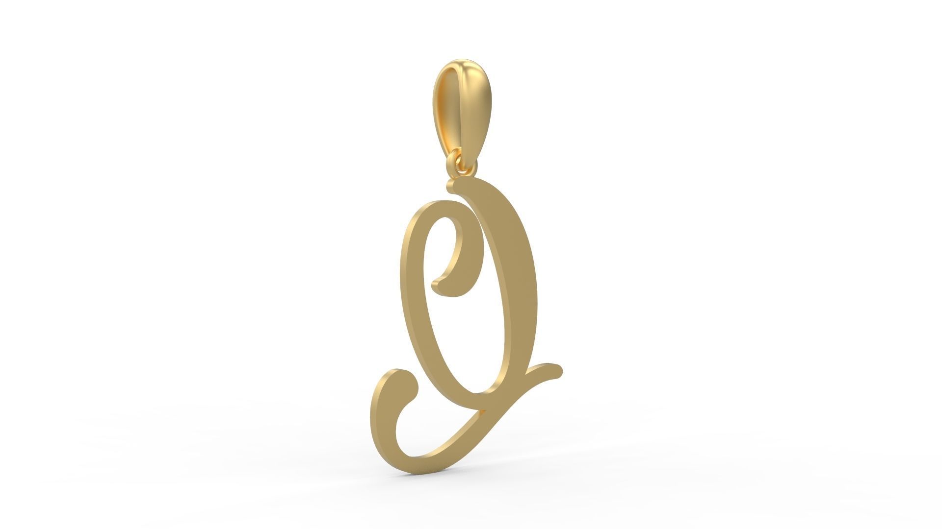 Initial Letters Pendant Glitter Q 3D print model_3