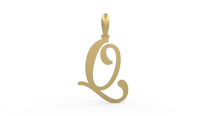 Initial Letters Pendant Glitter Q 3D print model