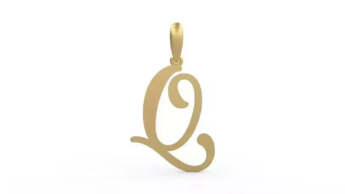 Initial Letters Pendant Glitter Q 3D print model