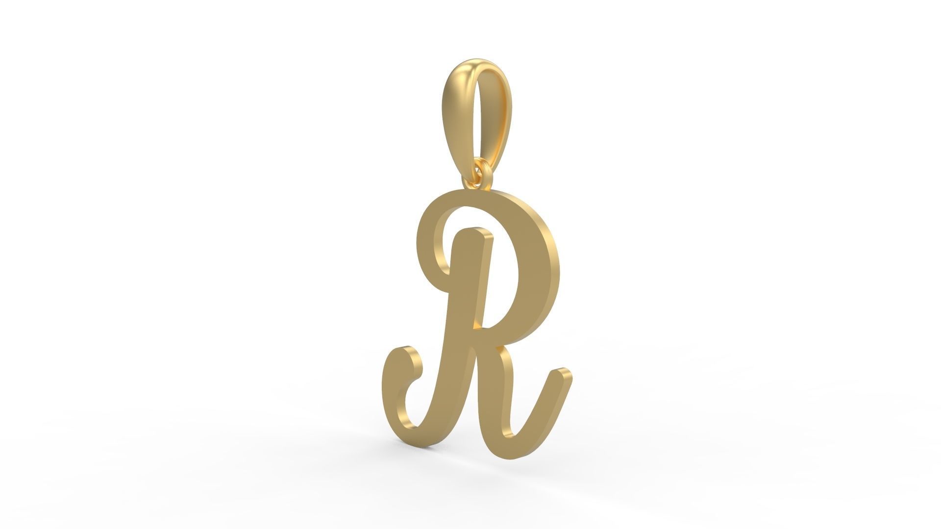 Initial Letters Pendant Glitter R 3D print model_1