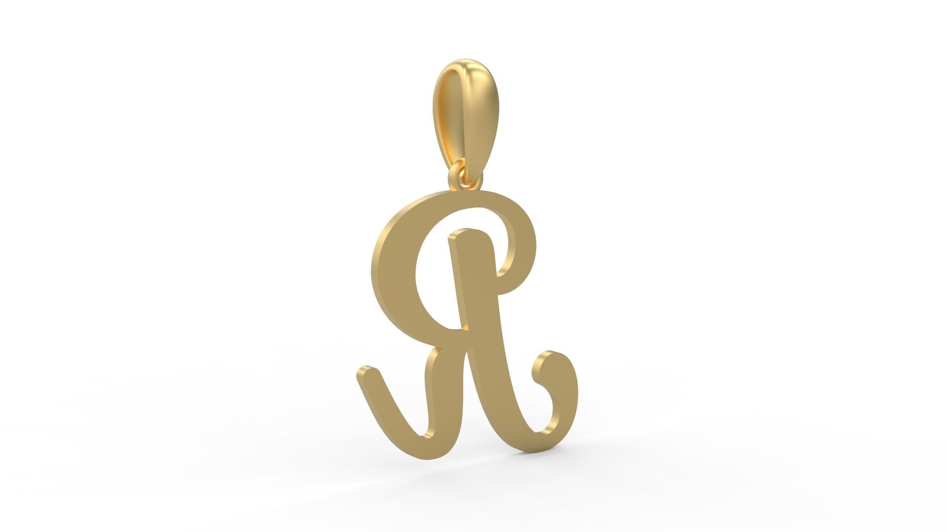 Initial Letters Pendant Glitter R 3D print model_3