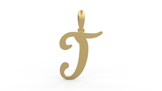 Initial Letters Pendant Glitter T 3D print model