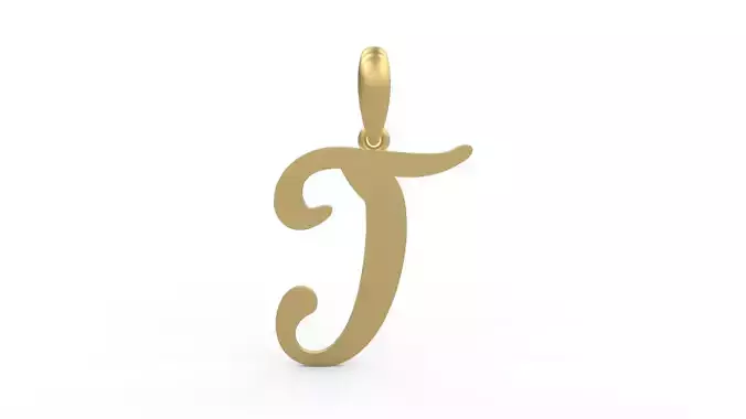 Initial Letters Pendant Glitter T 3D print model