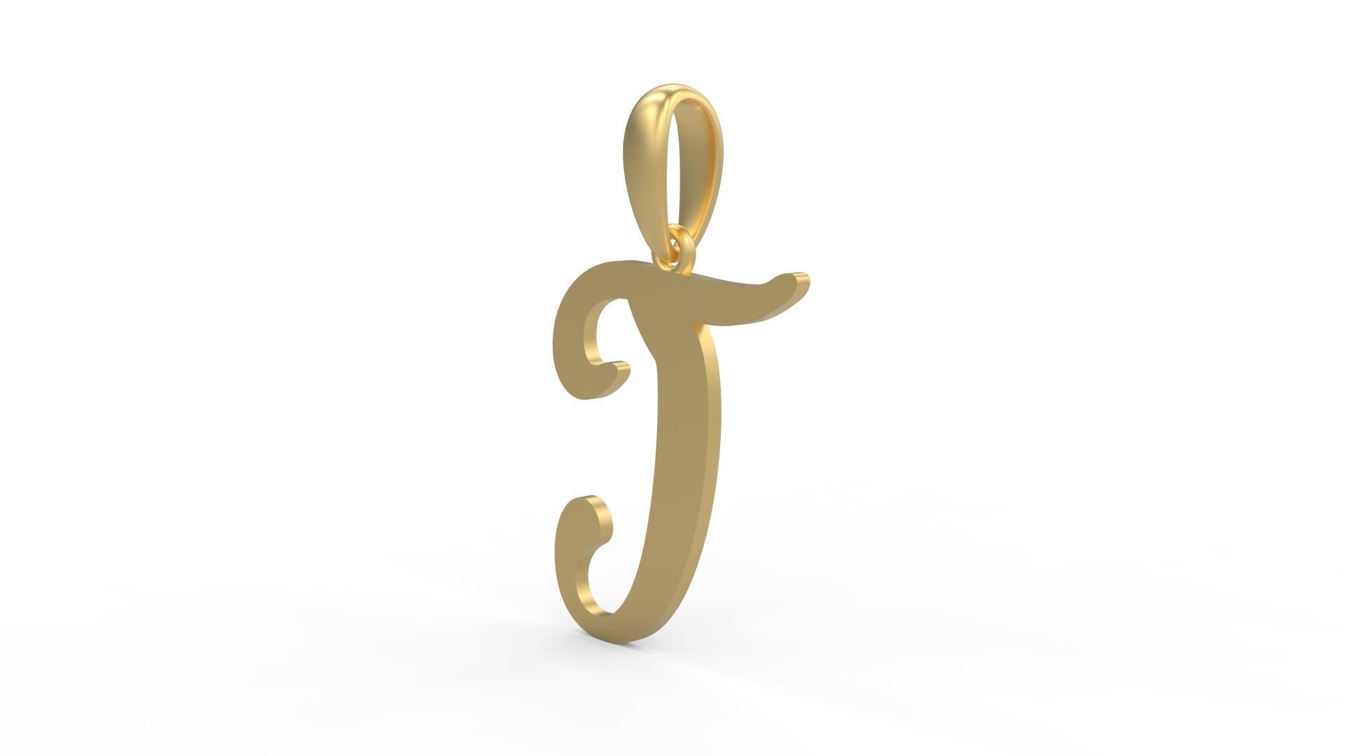 Initial Letters Pendant Glitter T 3D print model_1