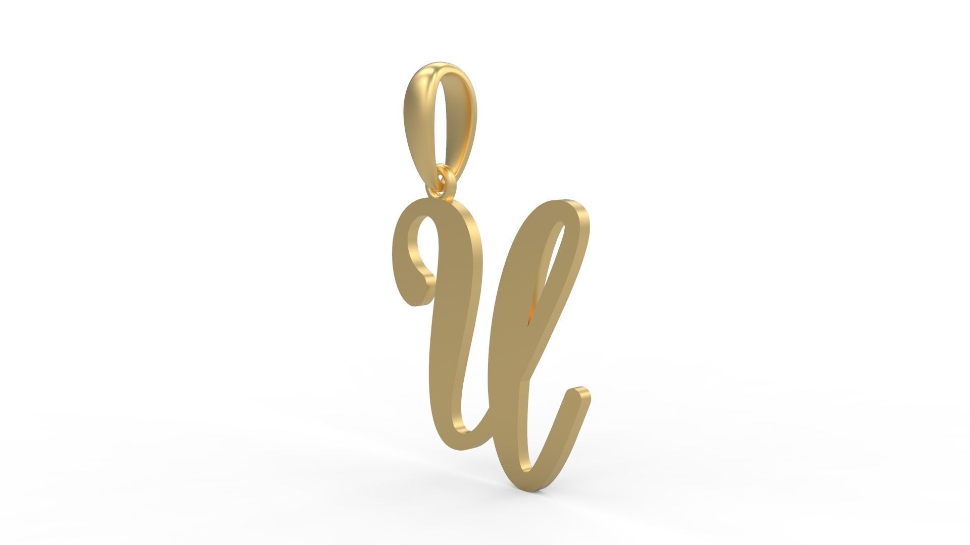 Initial Letters Pendant Glitter U 3D print model_1