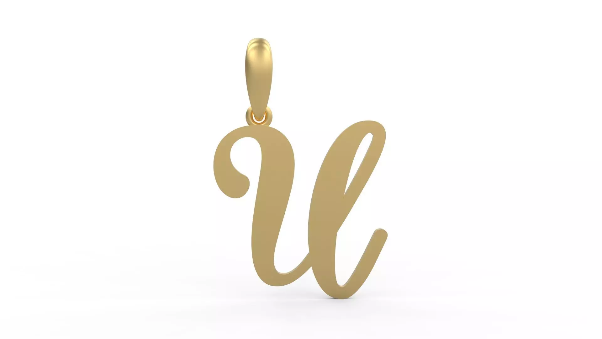 Initial Letters Pendant Glitter U 3D print model_0