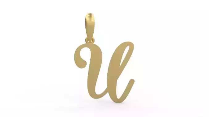Initial Letters Pendant Glitter U