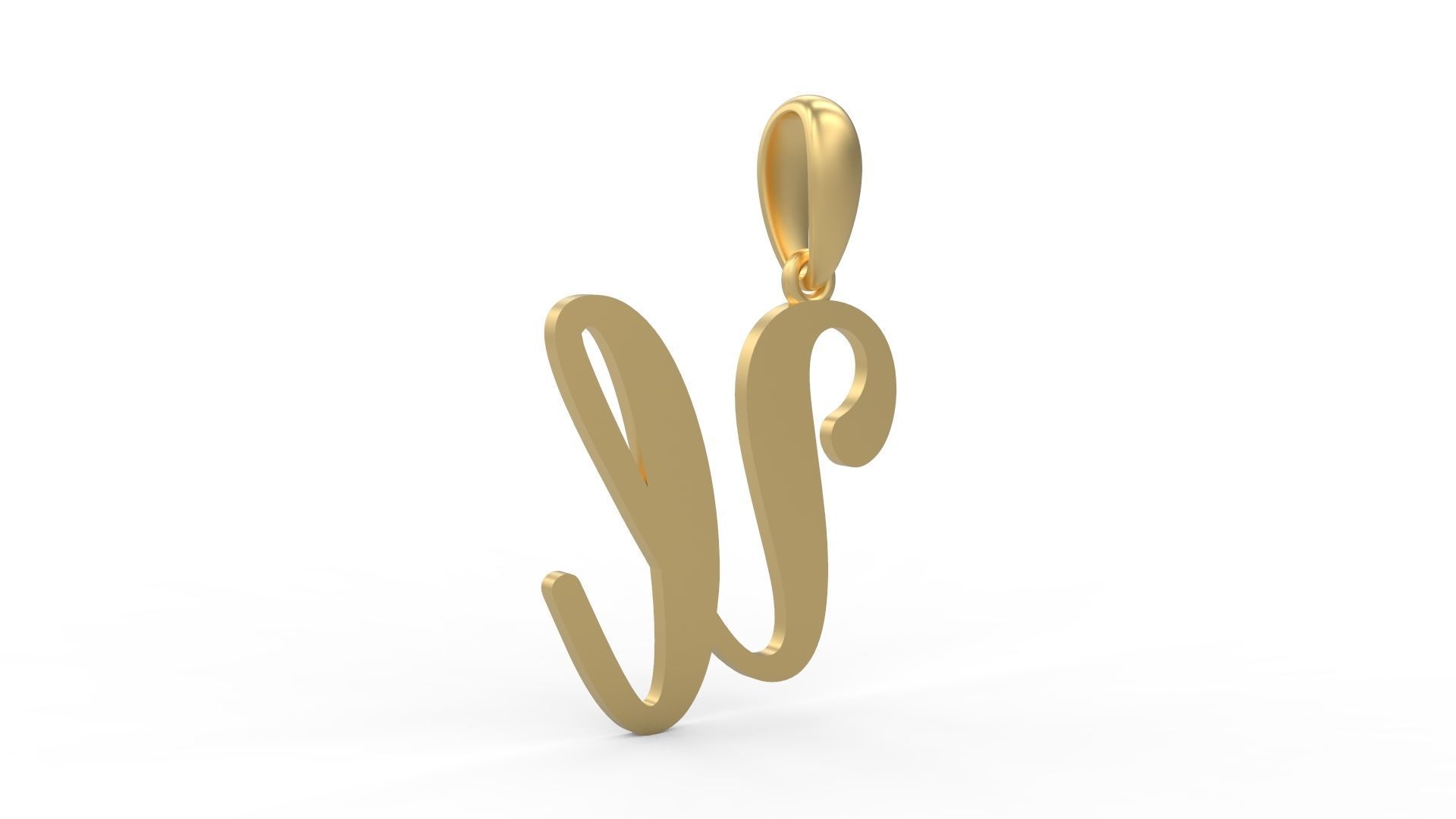 Initial Letters Pendant Glitter U 3D print model_3