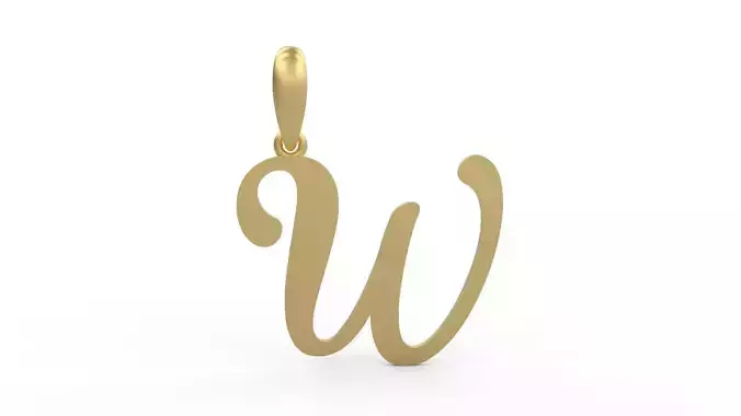 Initial Letters Pendant Glitter W