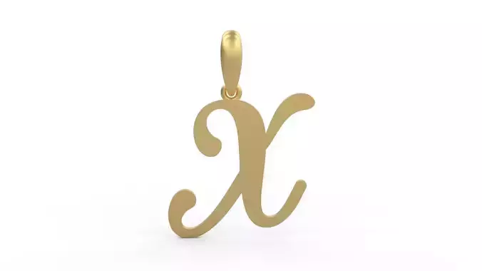 Initial Letters Pendant Glitter X