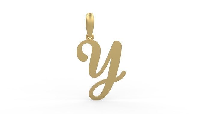 Initial Letters Pendant Glitter Y 3D print model