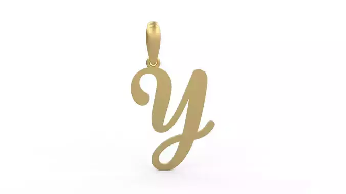 Initial Letters Pendant Glitter Y 3D print model