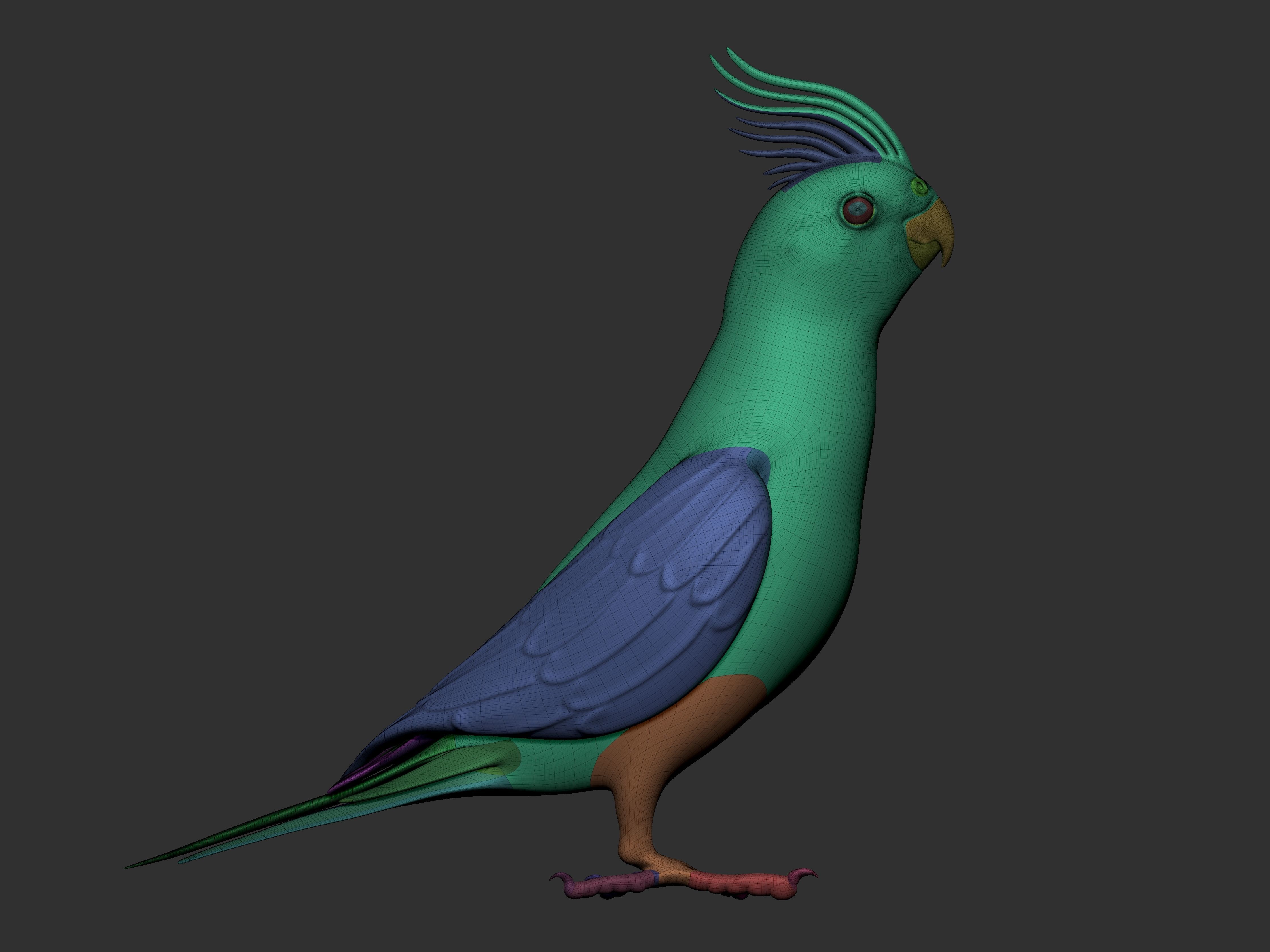 Parrot Low-poly 3D model_5