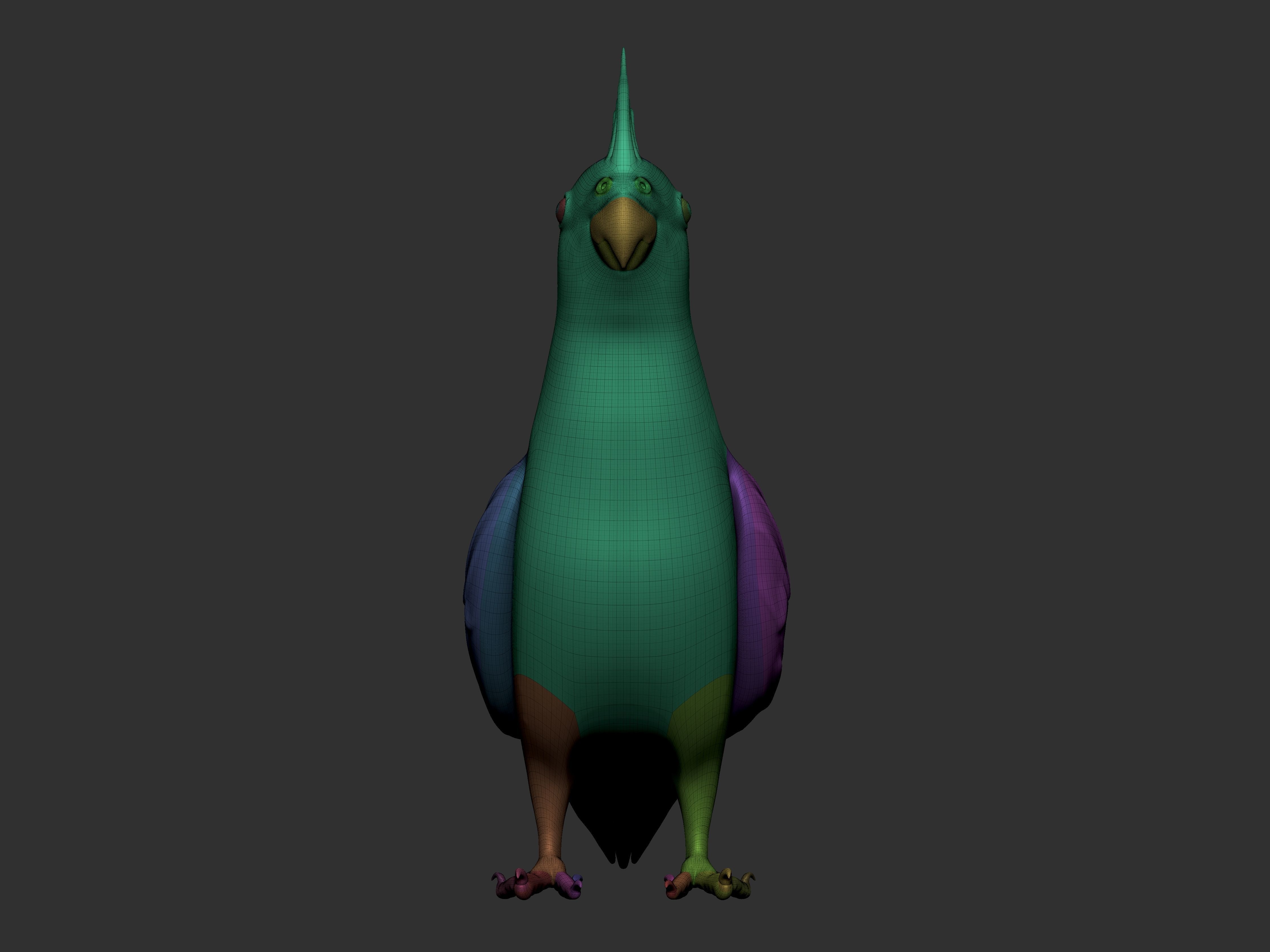 Parrot Low-poly 3D model_6