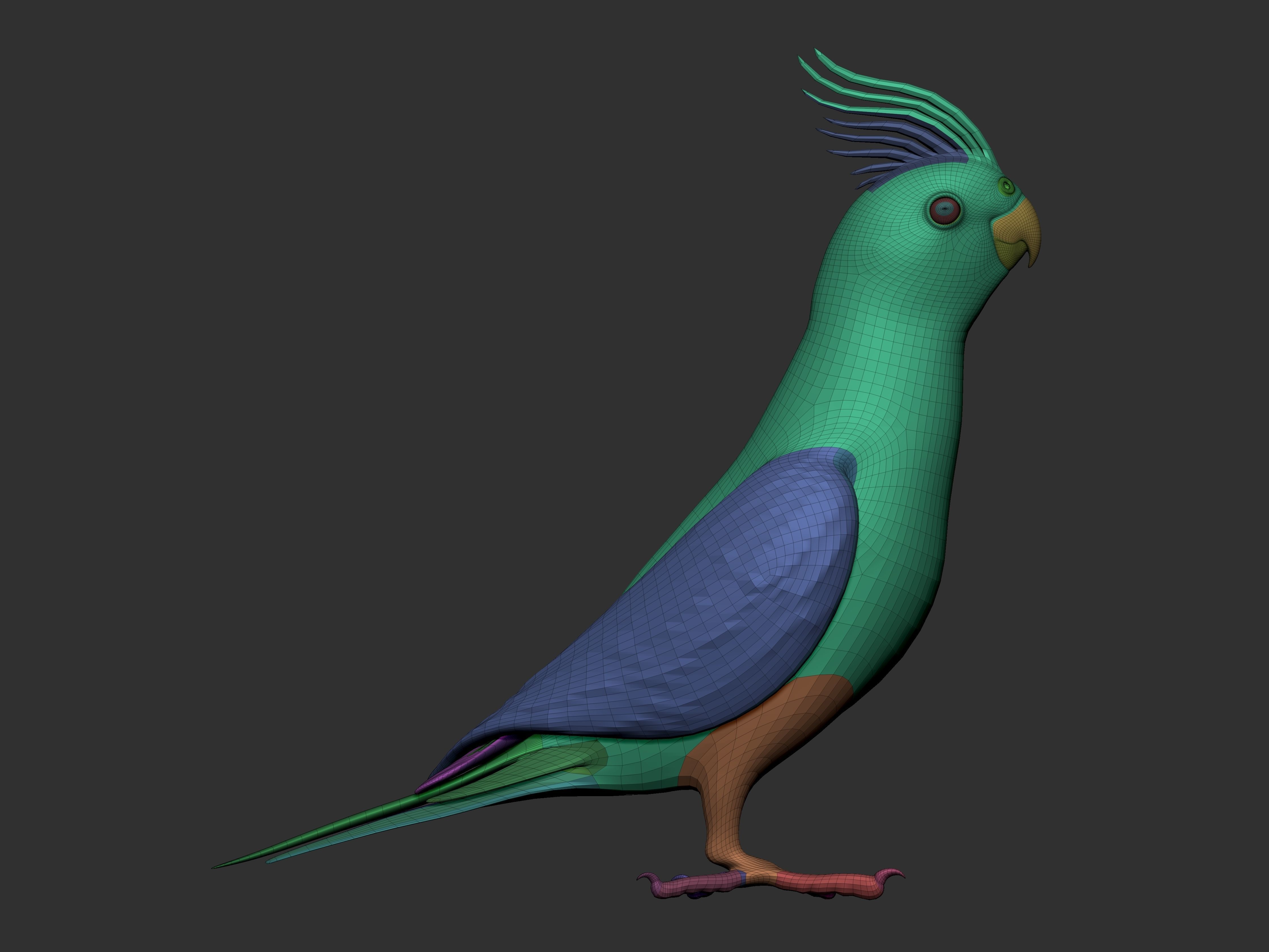 Parrot Low-poly 3D model_8