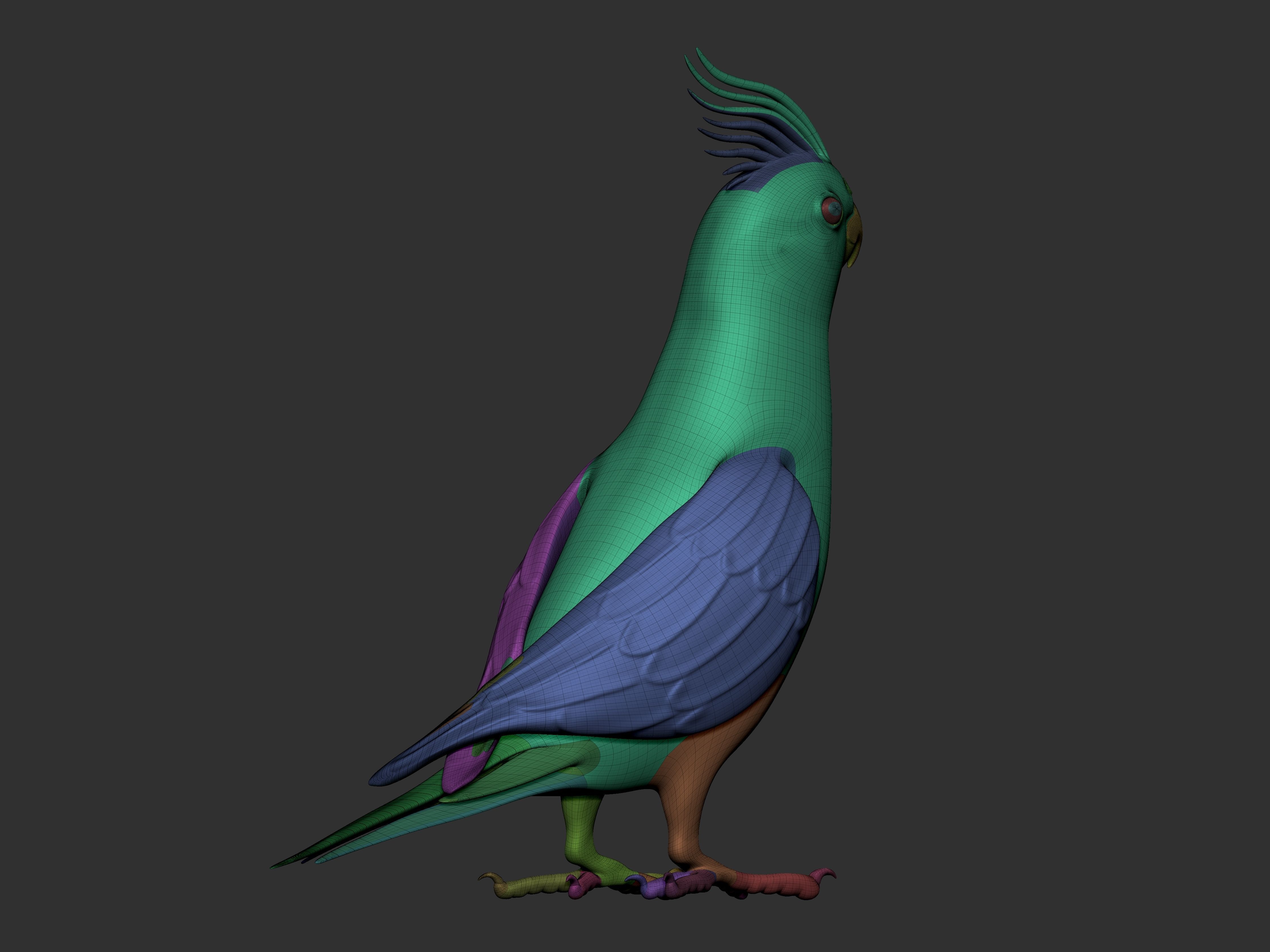 Parrot Low-poly 3D model_7
