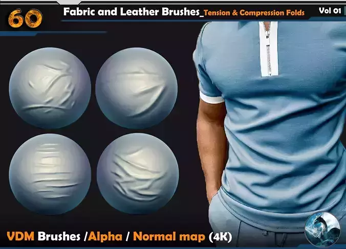 60 Fabric and Leather VDMBrushes Tension Vol 01 3D model