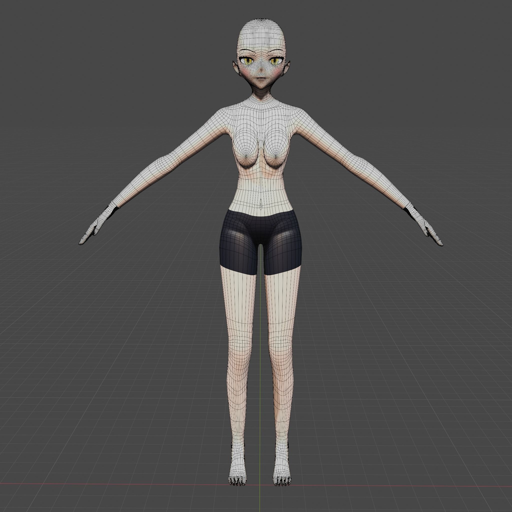 Anime Girl Free 3D model_8