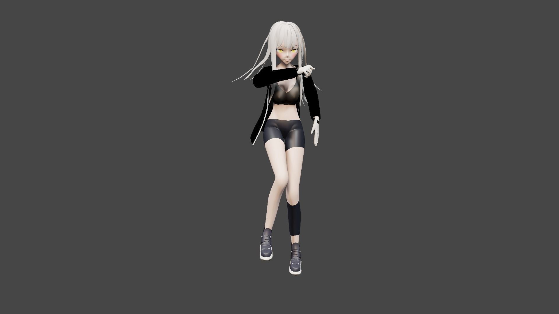 Anime Girl Free 3D model_4