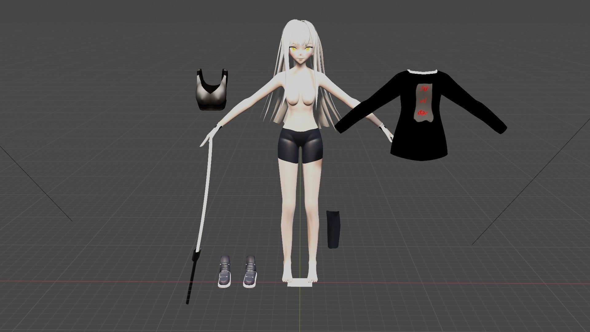 Anime Girl Free 3D model_6