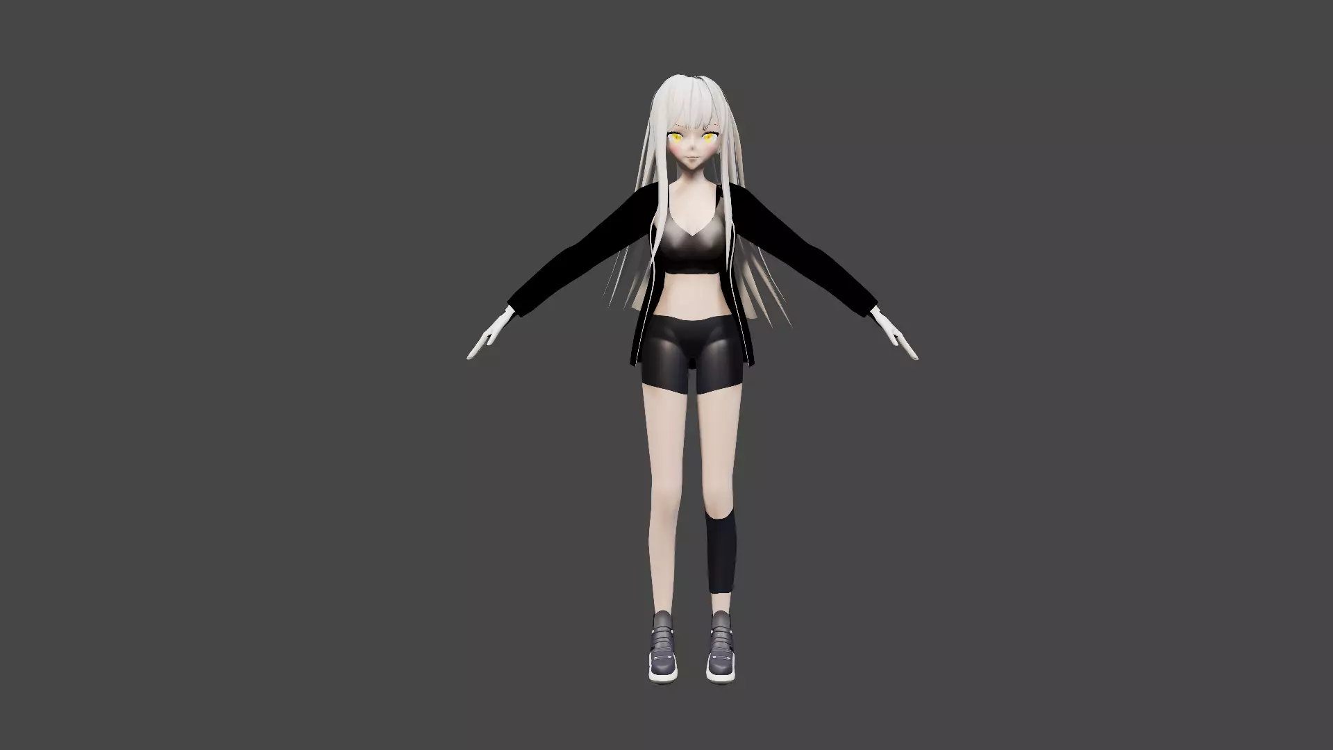 Anime Girl Free 3D model_0