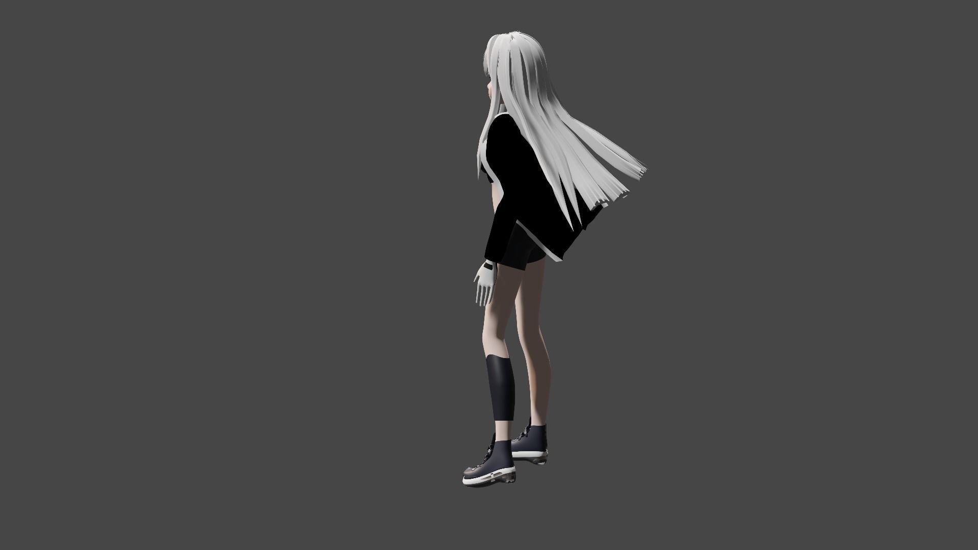 Anime Girl Free 3D model_3