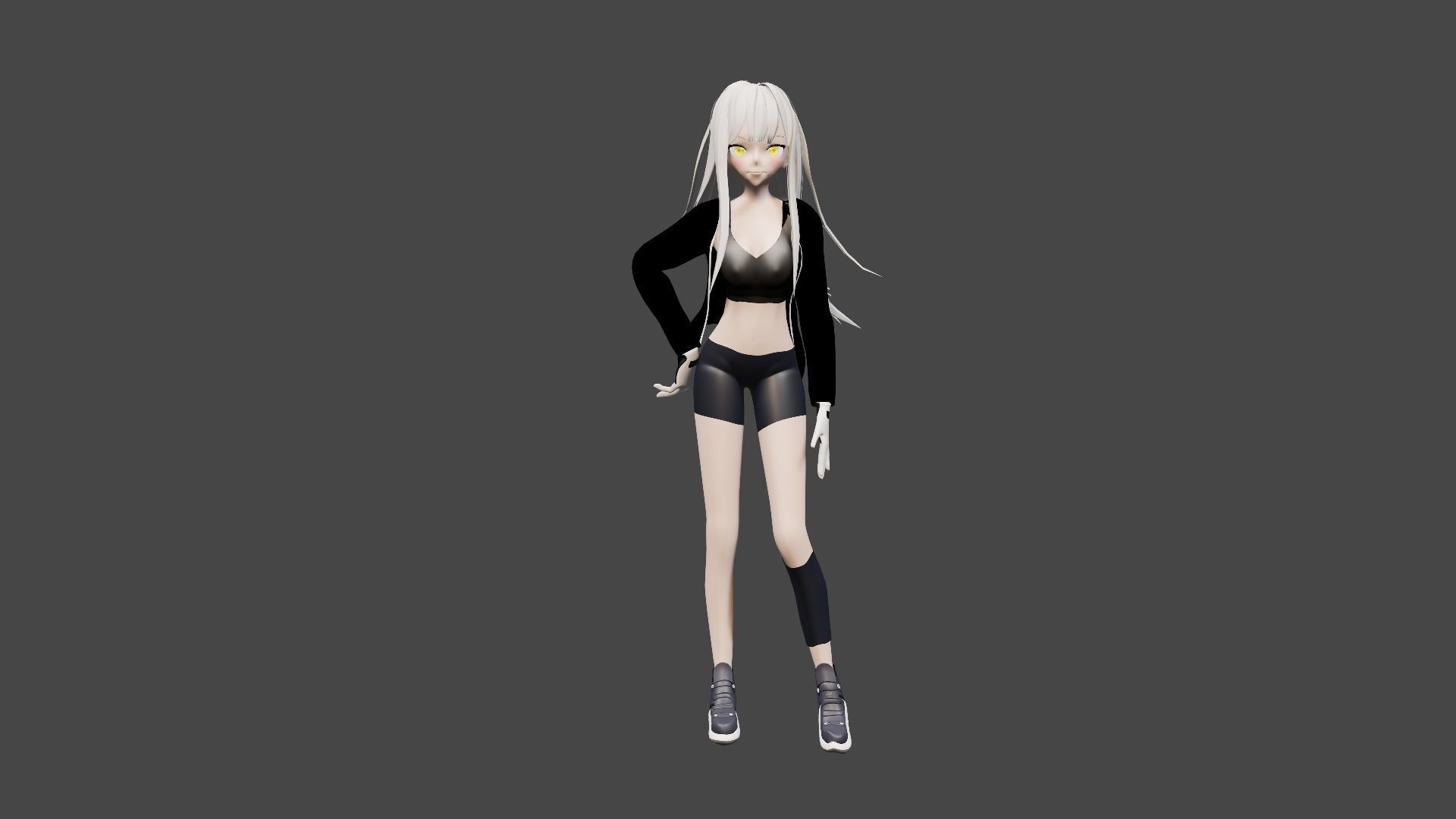 Anime Girl Free 3D model_2