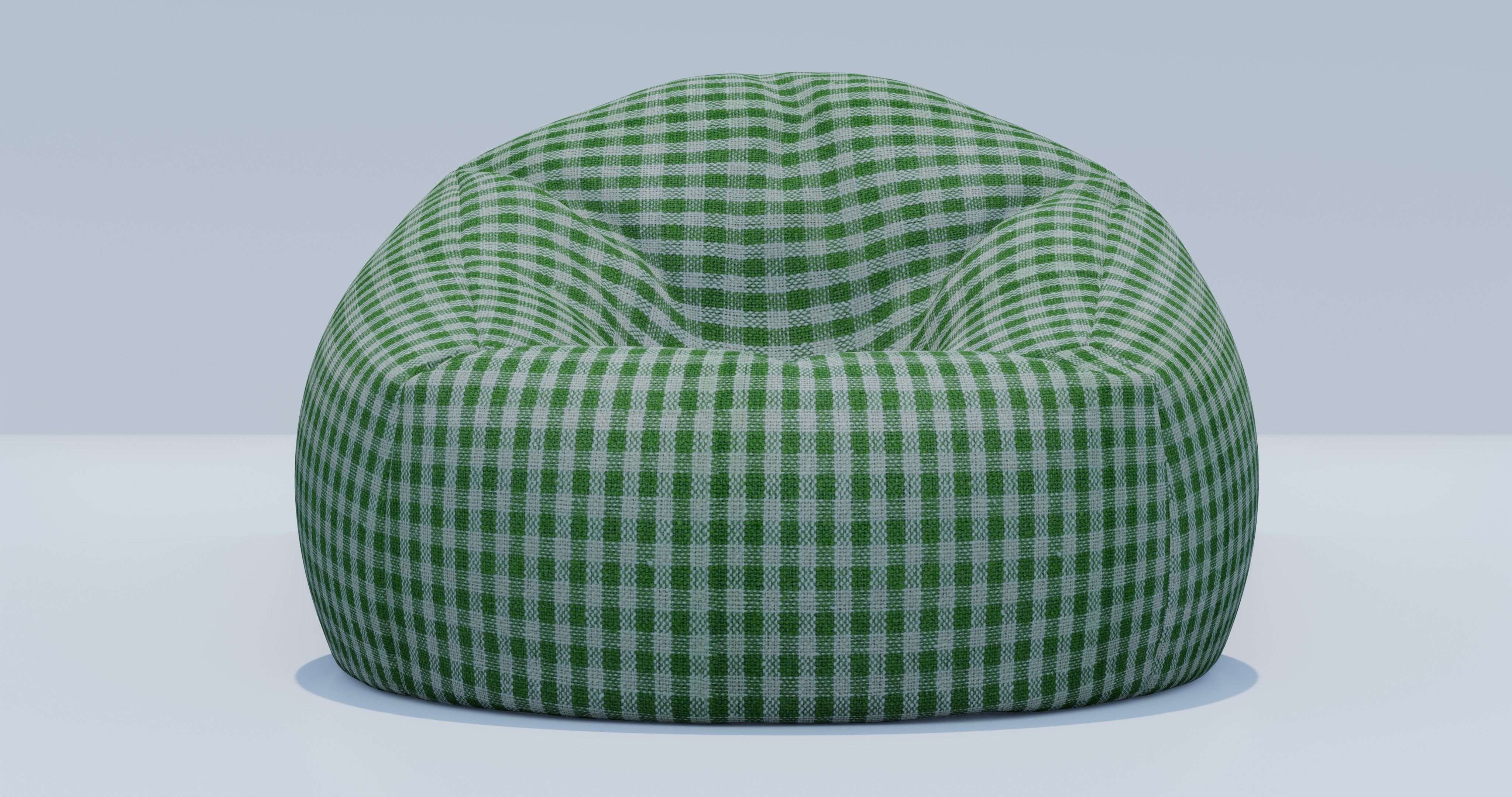 Beanbag checkered bean bag chair 3D model_3