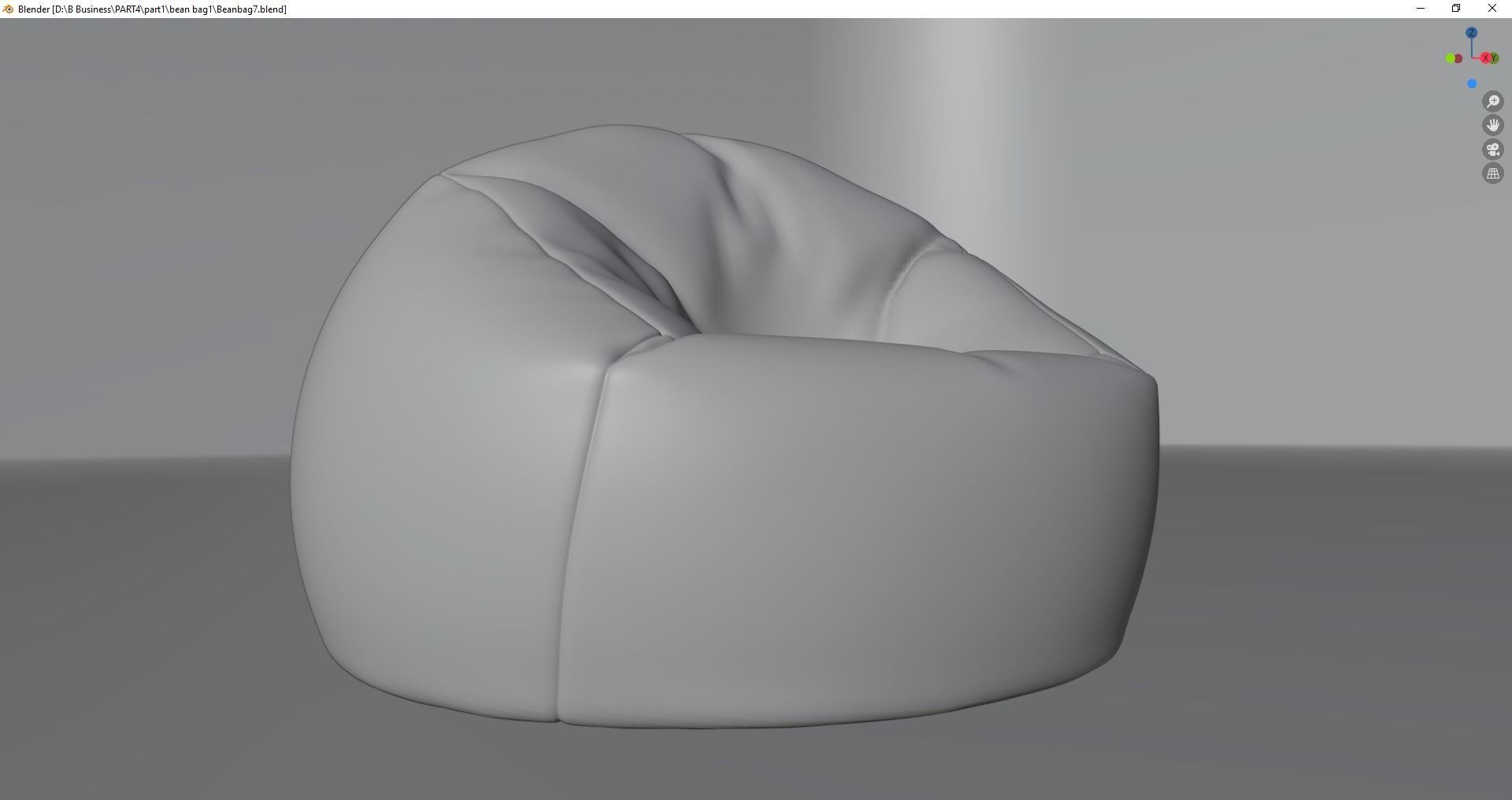 Beanbag checkered bean bag chair 3D model_11