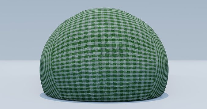 Beanbag checkered bean bag chair 3D model 7