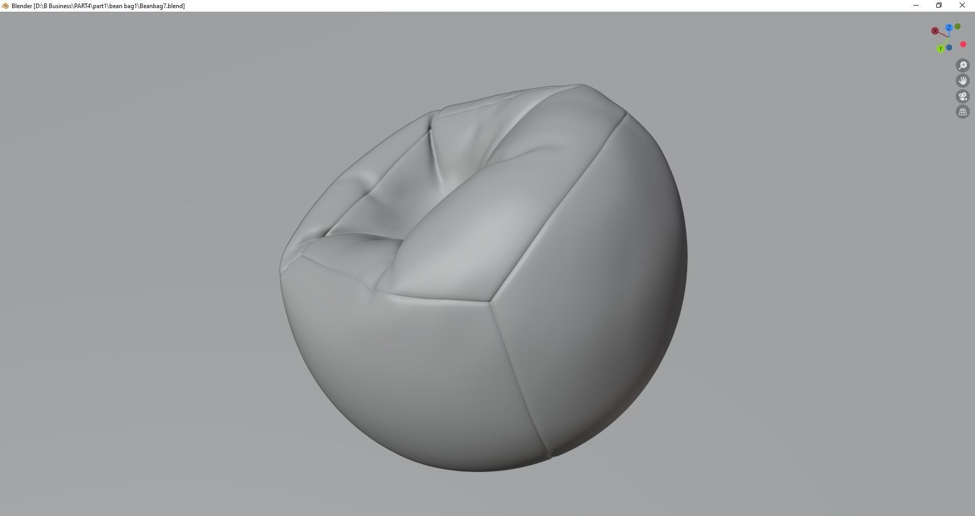 Beanbag checkered bean bag chair 3D model_12