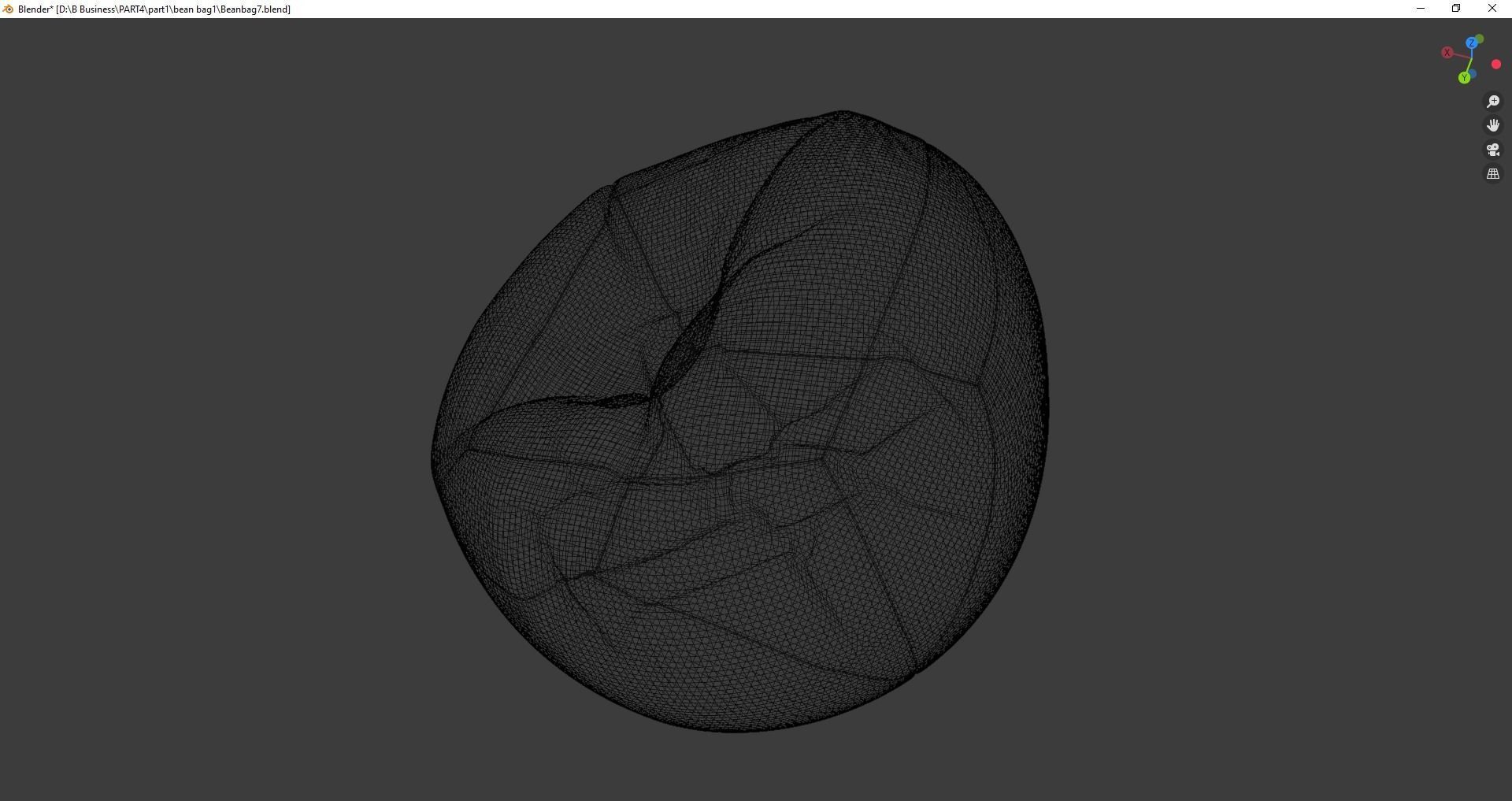 Beanbag checkered bean bag chair 3D model_16