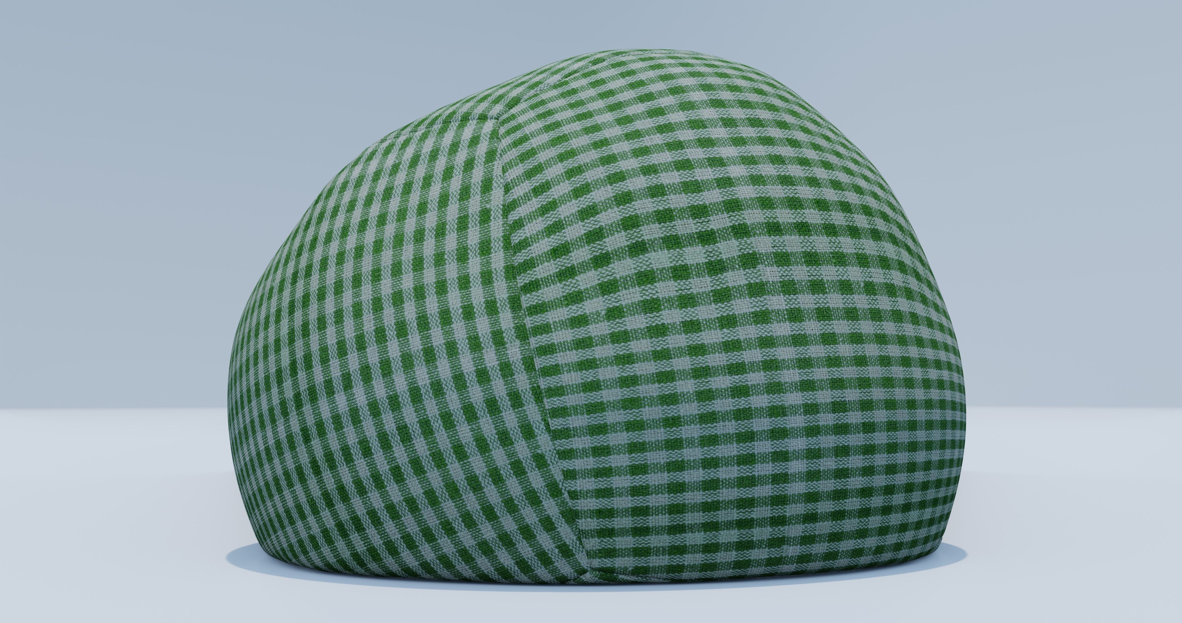 Beanbag checkered bean bag chair 3D model_5