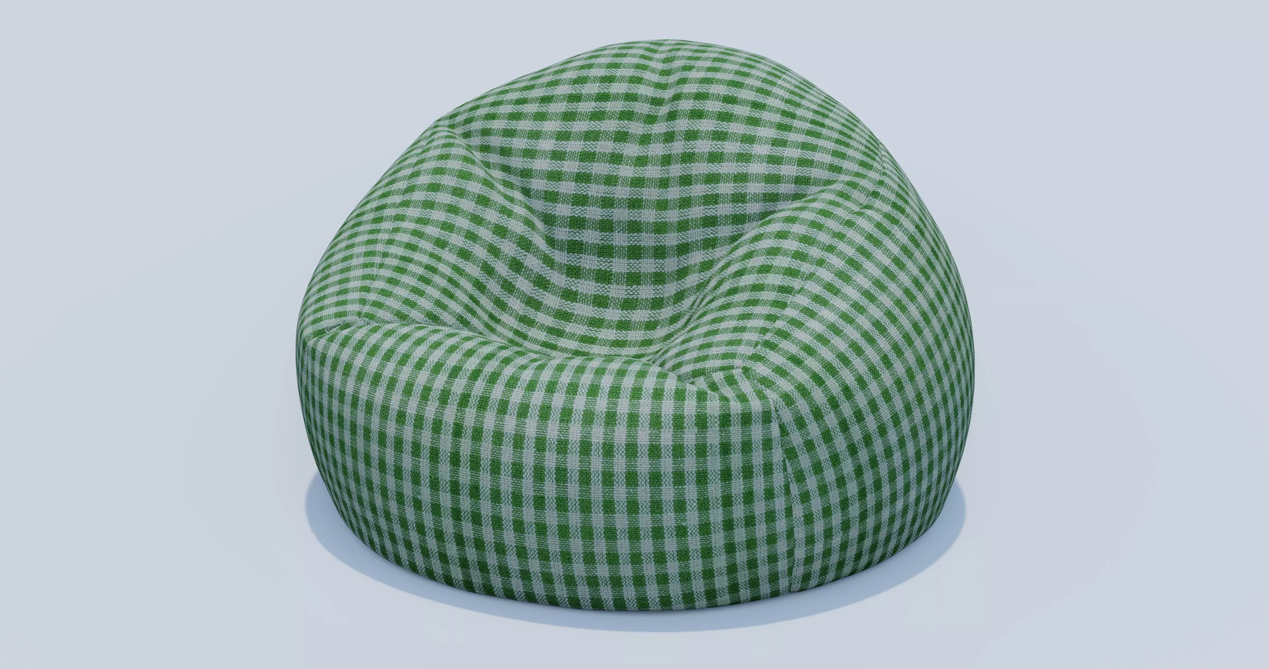 Beanbag checkered bean bag chair 3D model_0