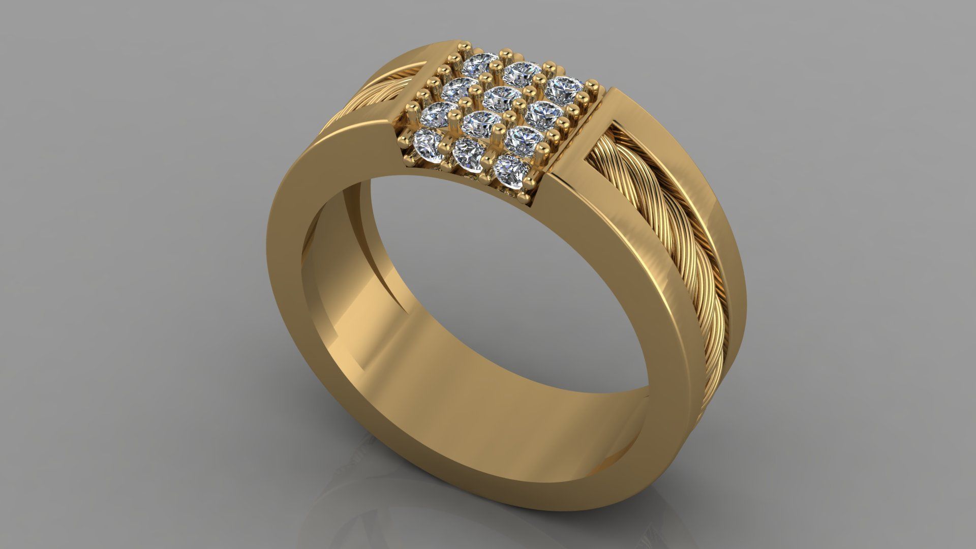 woman ring 3D print model_1