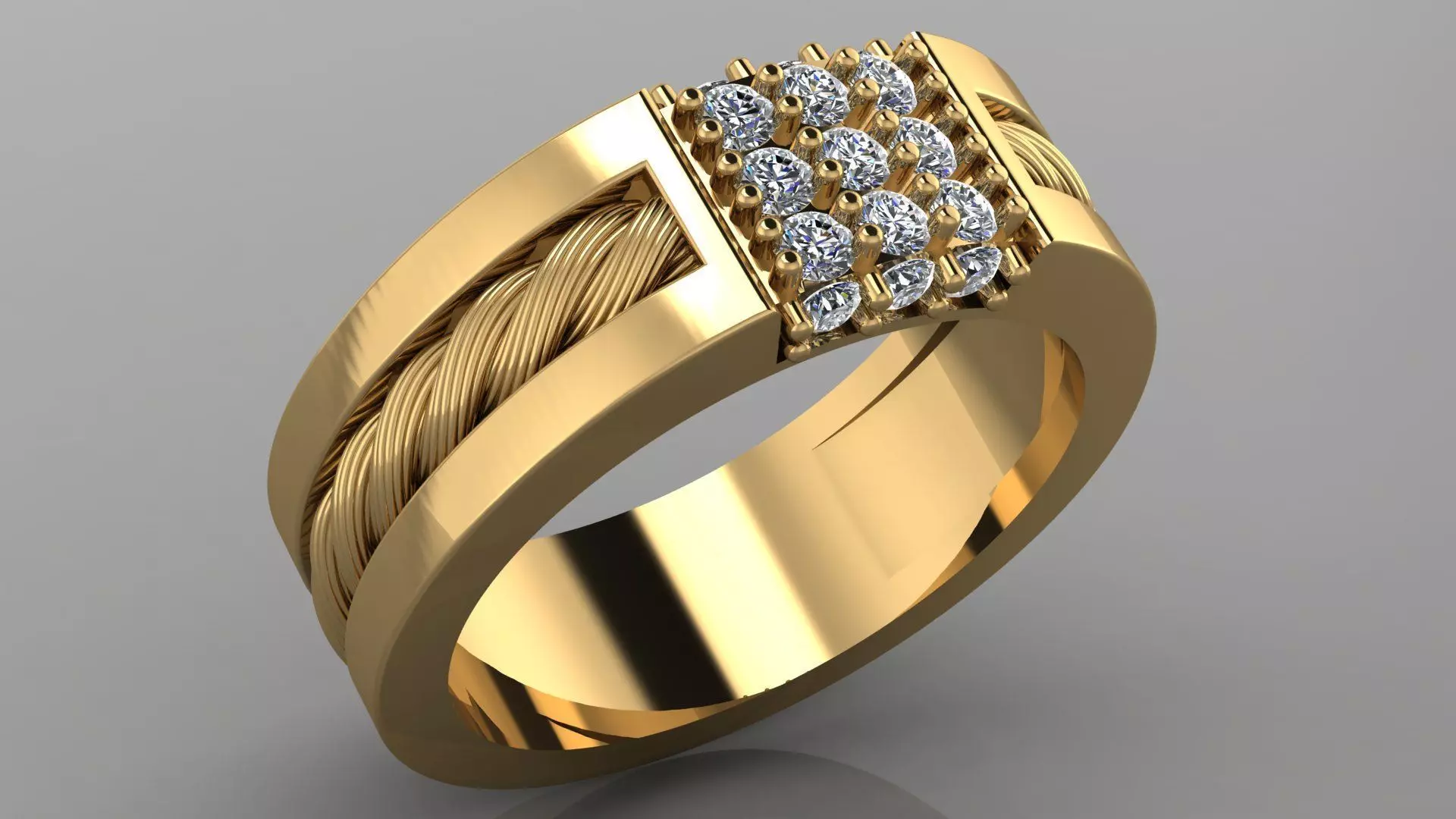 woman ring 3D print model_0