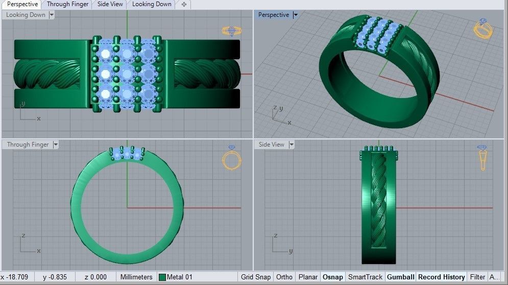 woman ring 3D print model_3