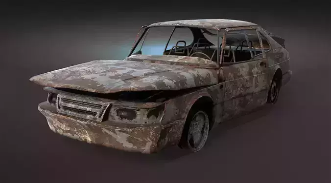 Burnt Retro Car 02