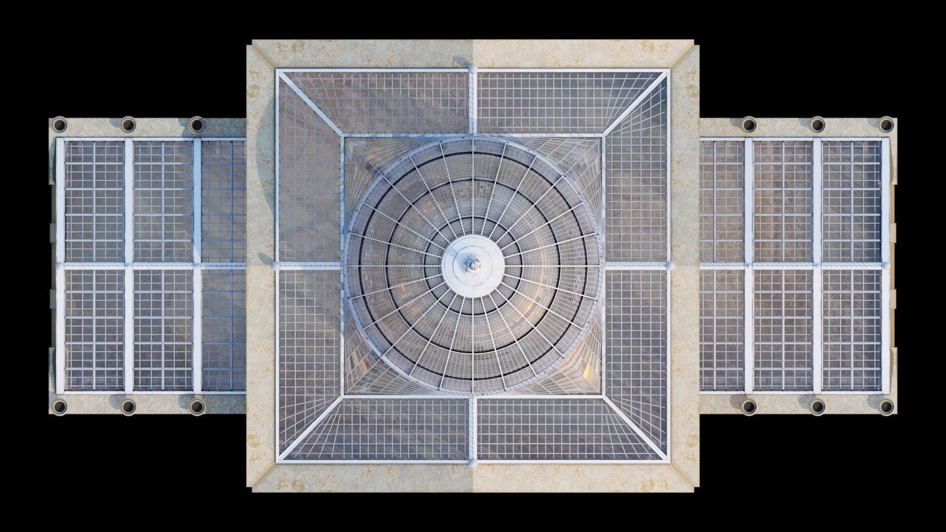 Greenhouse ornate building with glass roof 3D model_26