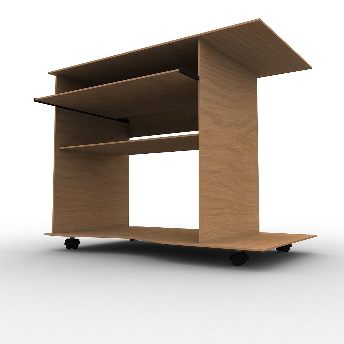 Computer Trolley 3D model_3