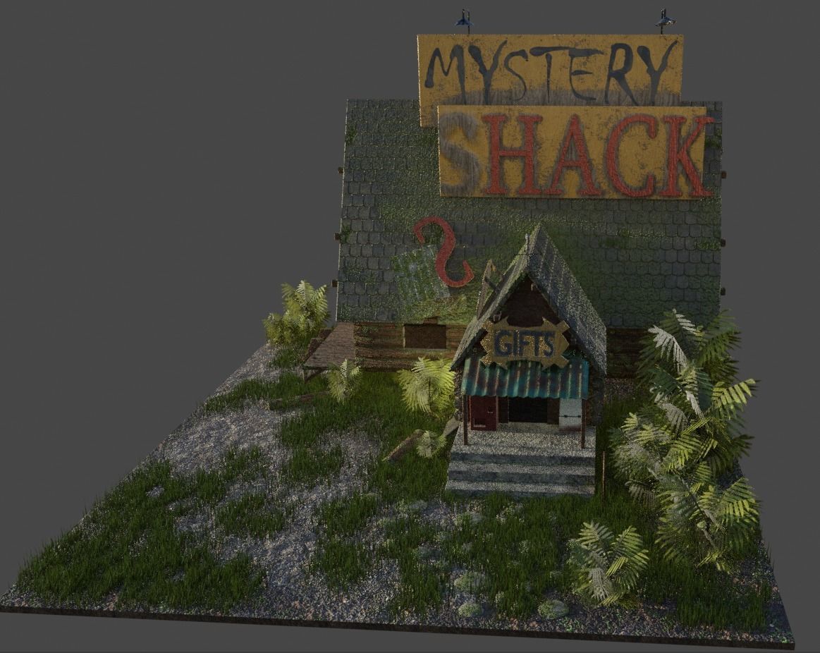 Mystery Shack from cartoon Gravity Falls Low-poly 3D model_4